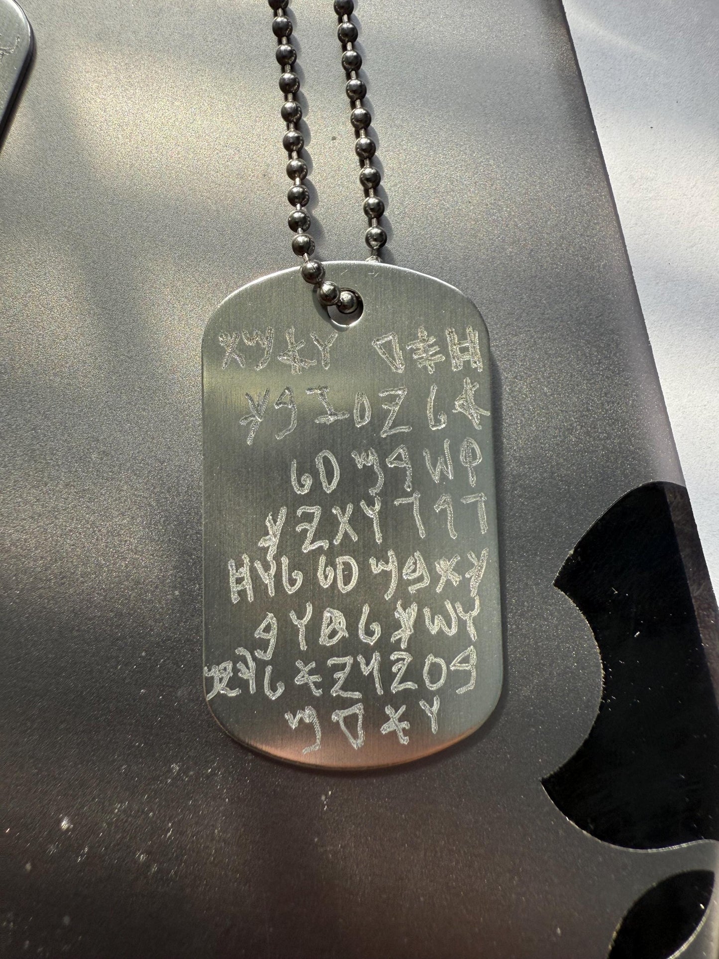 Hand-Engraved Paleo Hebrew Necklace Set – Husband & Wife - Wedding Gift