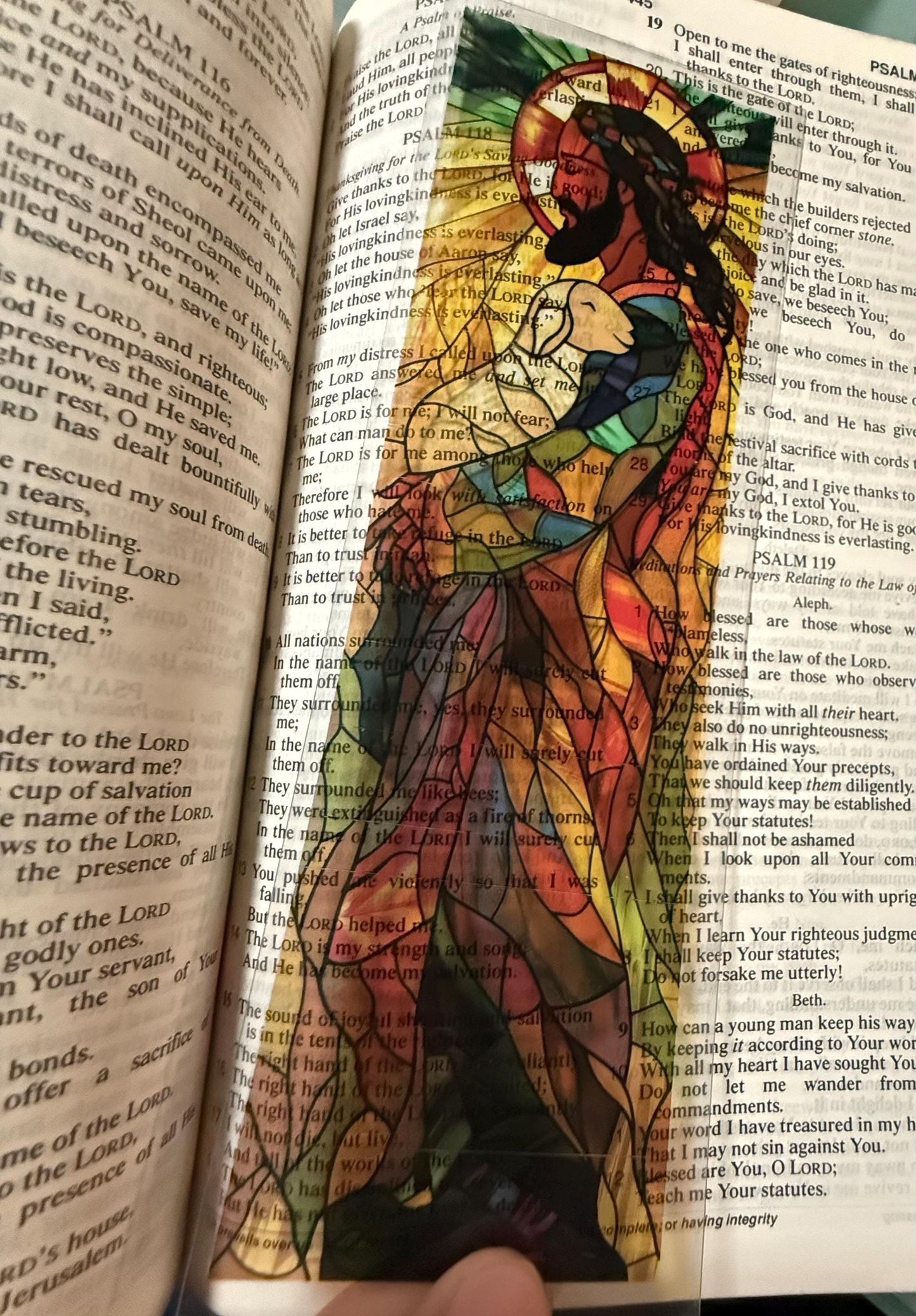 Stained Glass Transparent Bookmark - Christian Scripture Bookmarks