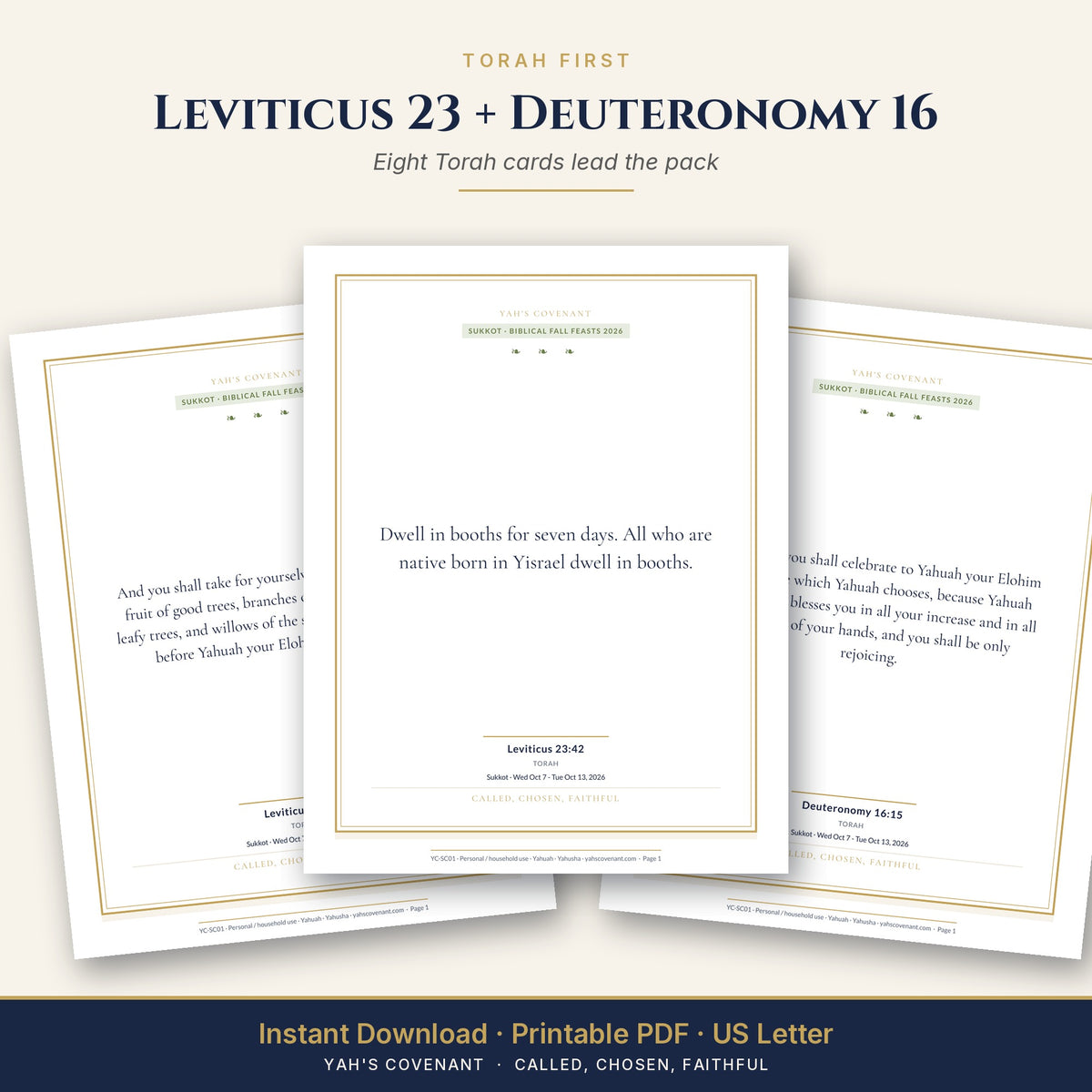 Sukkot & Eighth Day Scripture Cards 2026 torah first cards