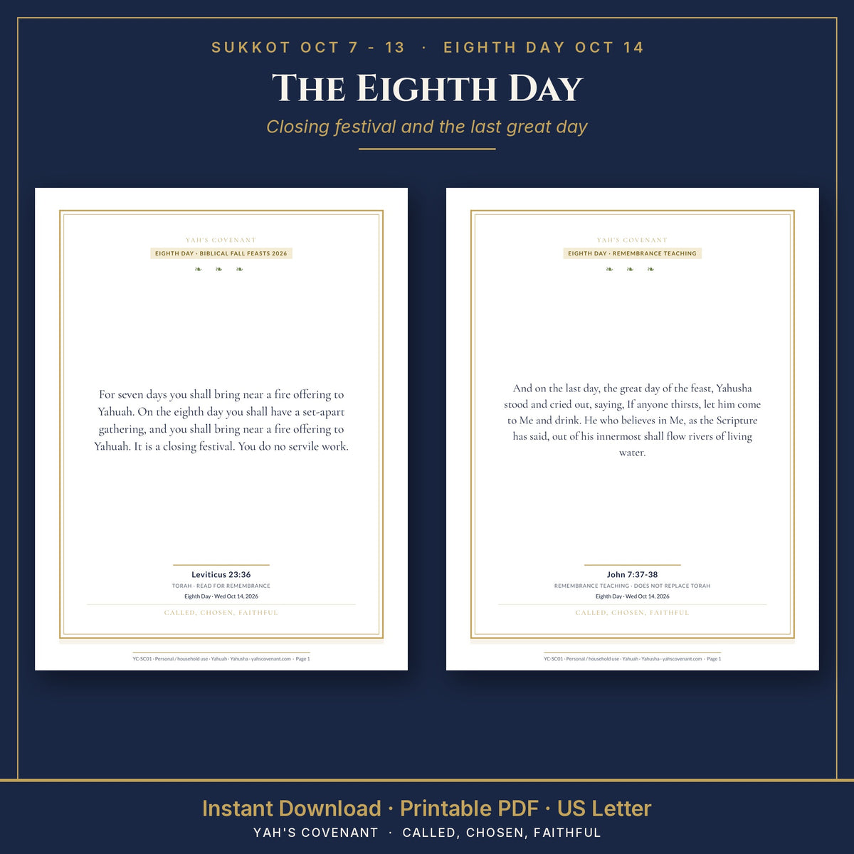 Sukkot & Eighth Day Scripture Cards 2026 eighth day cards