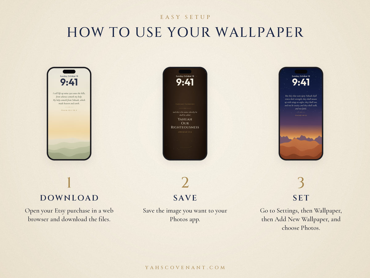 How to install Yah's Covenant iPhone wallpapers as lock screen