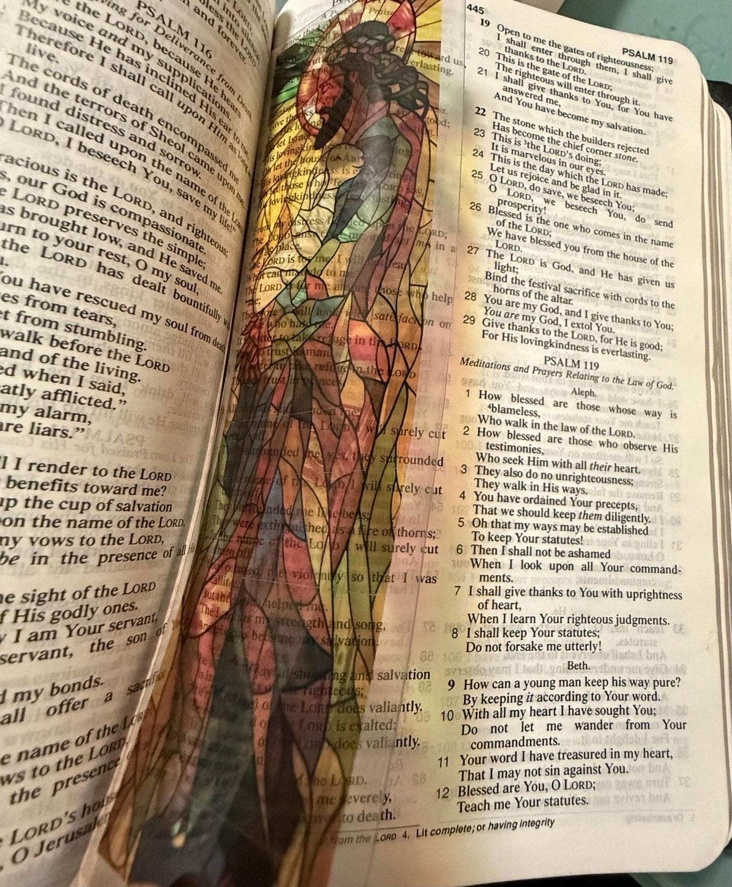 Stained Glass Transparent Bookmark - Christian Scripture Bookmarks