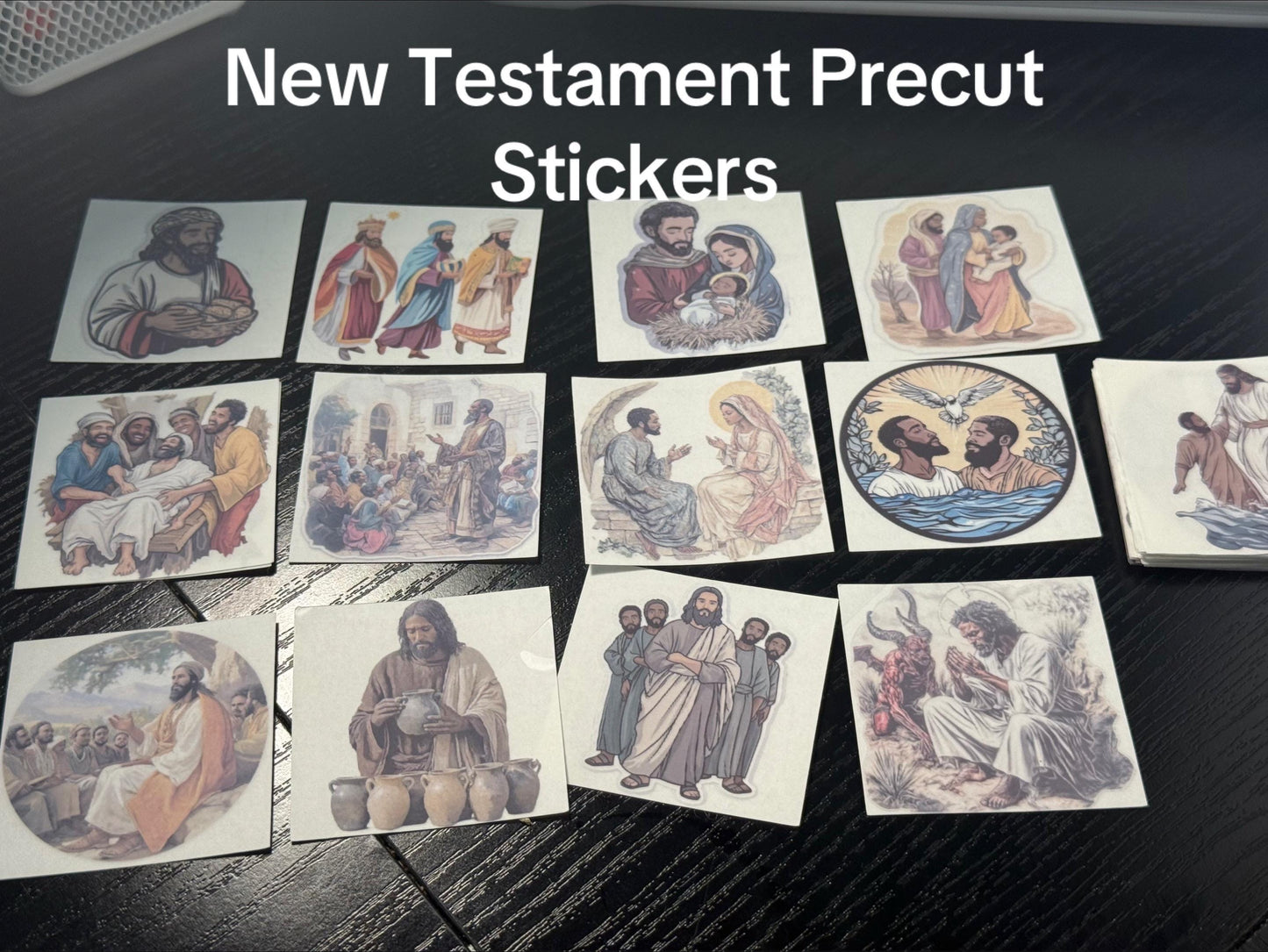 Bible Sticker Collection Set - Clear Scripture Stickers - NT, OT & Women Biblical Stories