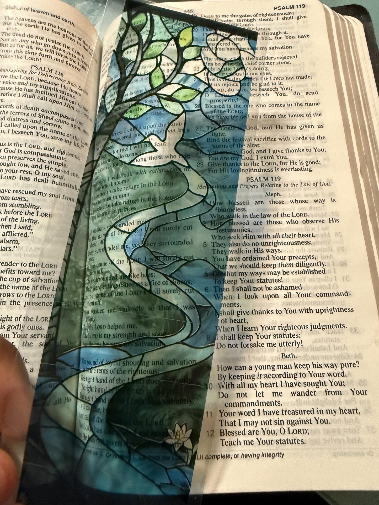 Stained Glass Transparent Bookmark - Christian Scripture Bookmarks