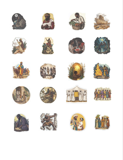 Mini Bible Sticker Collection Set - Small Clear Scripture Stickers - NT, OT & Women Biblical Stories