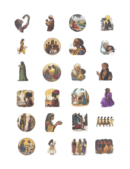 Clear Mini Bible Scripture Stickers: Women in Bible, Christian Gift