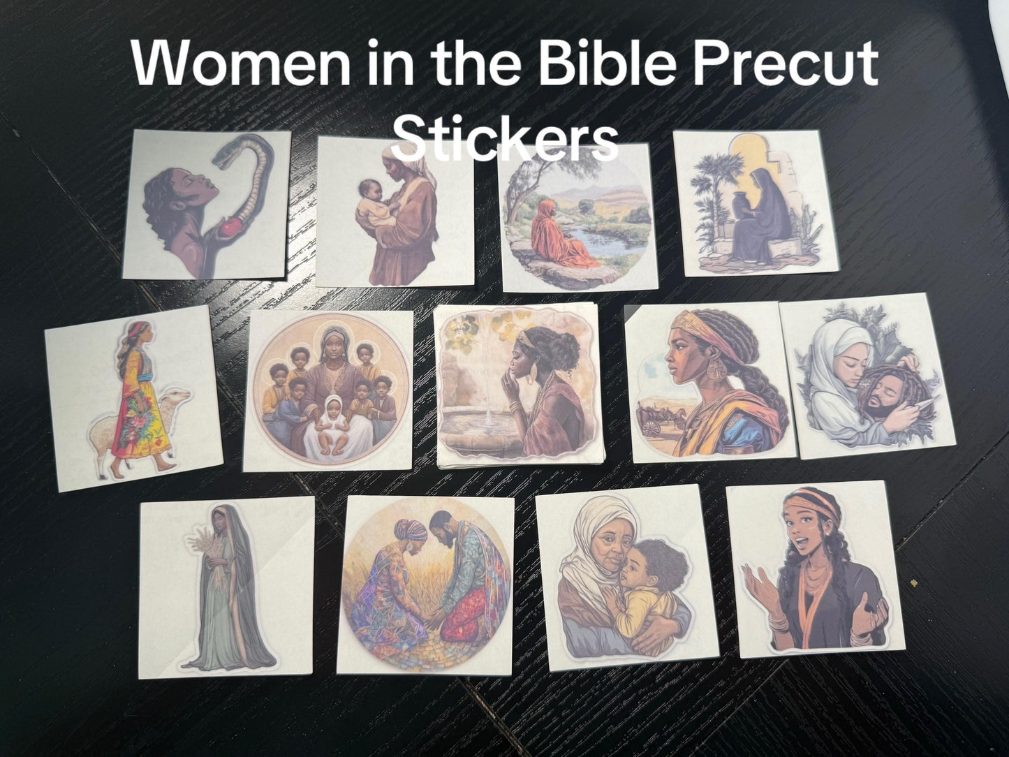Bible Sticker Collection Set - Clear Scripture Stickers - NT, OT & Women Biblical Stories