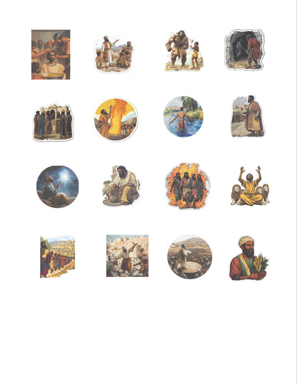 Mini Bible Sticker Collection Set - Small Clear Scripture Stickers - NT, OT & Women Biblical Stories