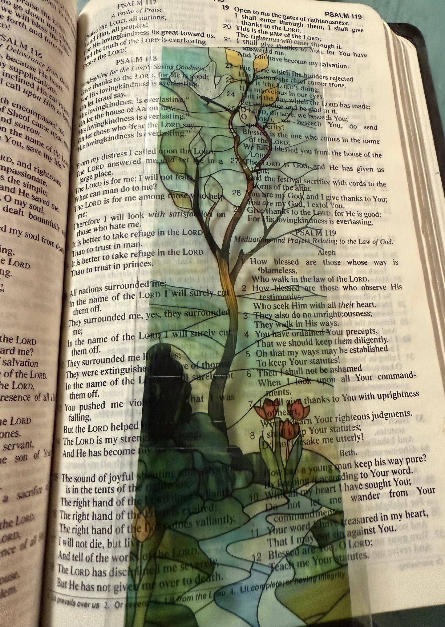 Stained Glass Transparent Bookmark - Christian Scripture Bookmarks