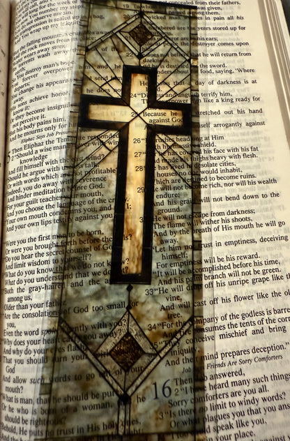 Stained Glass Transparent Bookmark - Christian Scripture Bookmarks