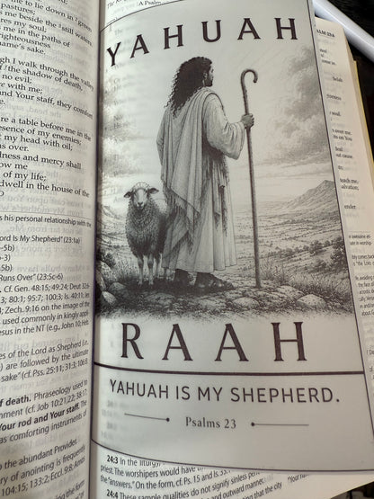 Names of Yahuah Vellum Bible Inserts, Hebrew Roots Scripture Journaling Art, Messianic Faith Gift, Israelite