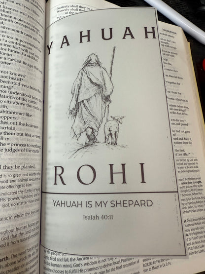 Names of Yahuah Vellum Bible Inserts, Hebrew Roots Scripture Journaling Art, Messianic Faith Gift, Israelite