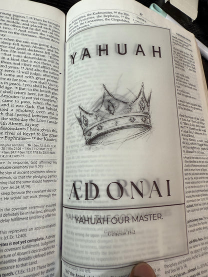 Names of Yahuah Vellum Bible Inserts, Hebrew Roots Scripture Journaling Art, Messianic Faith Gift, Israelite