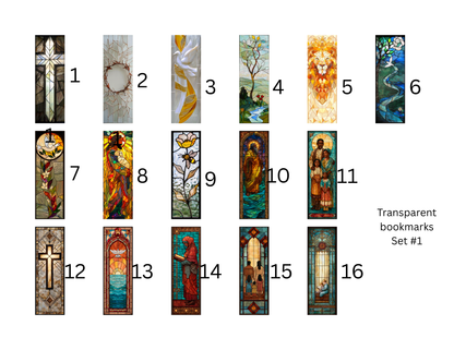 Stained Glass Transparent Bookmark - Christian Scripture Bookmarks