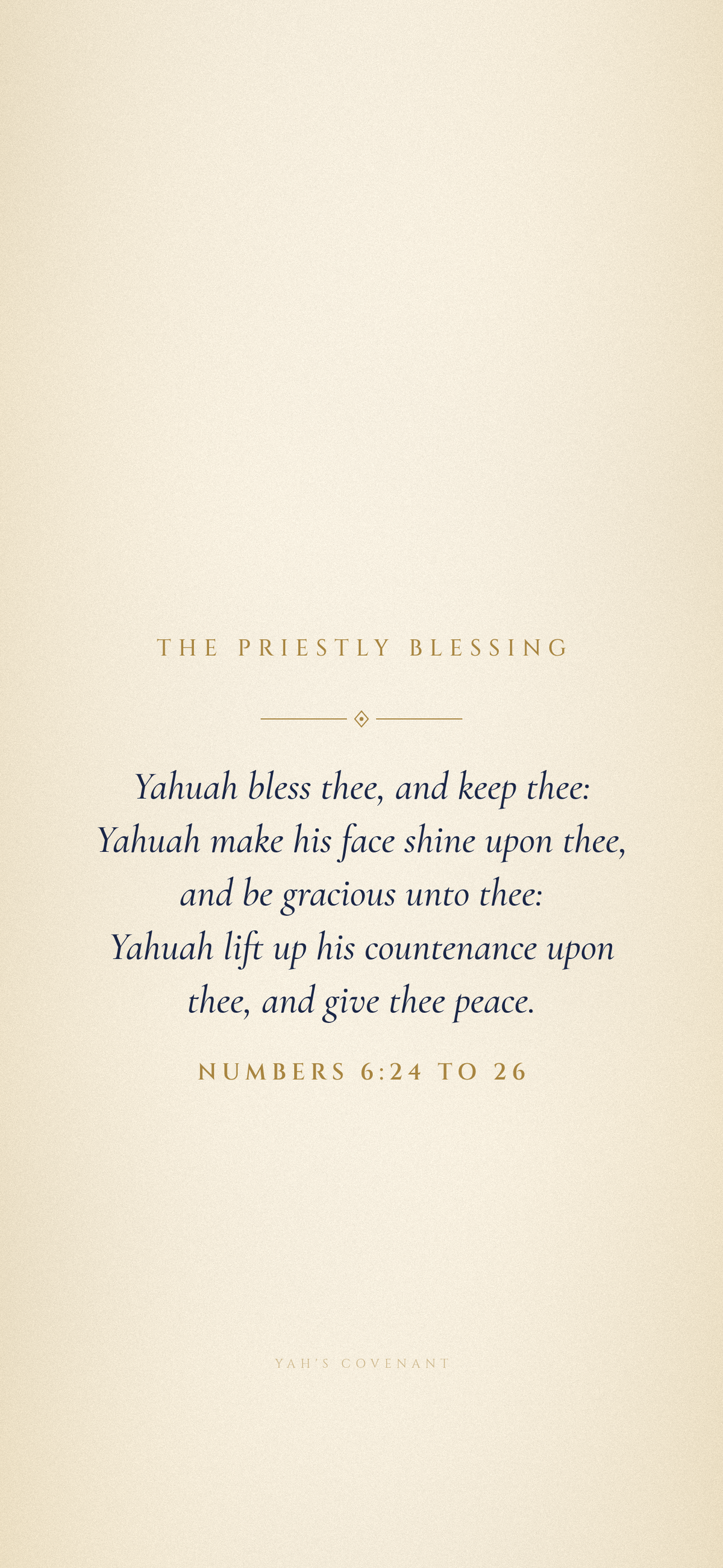 Yah's Covenant iPhone wallpaper 2: The Priestly Blessing: Numbers 6:24 to 26