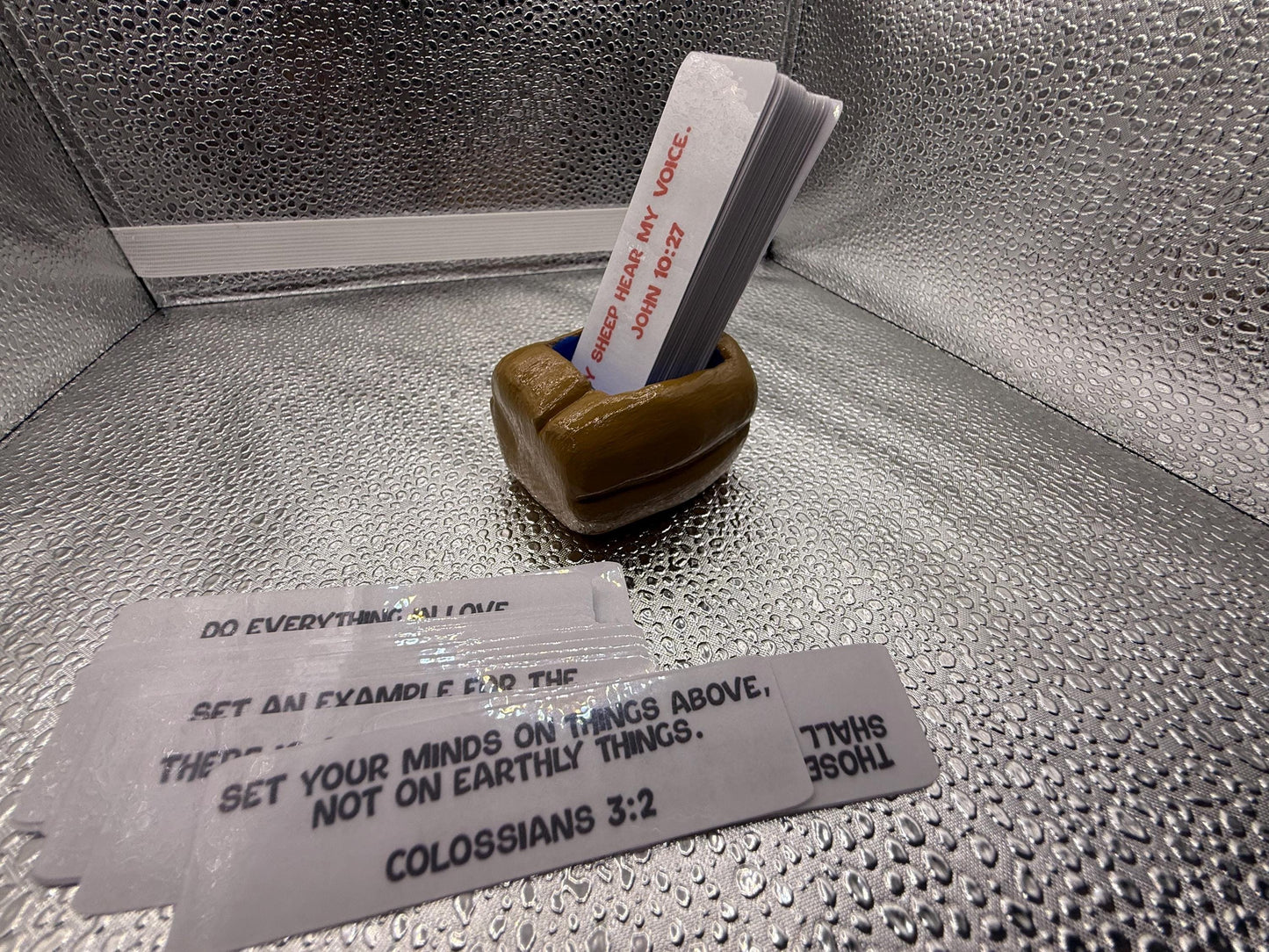 Clay Bread Scripture Card Holder – Includes 100 Bible Verses