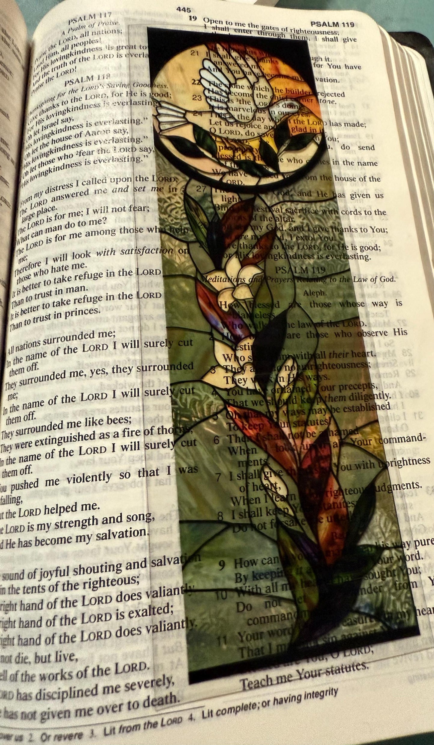 Stained Glass Transparent Bookmark - Christian Scripture Bookmarks