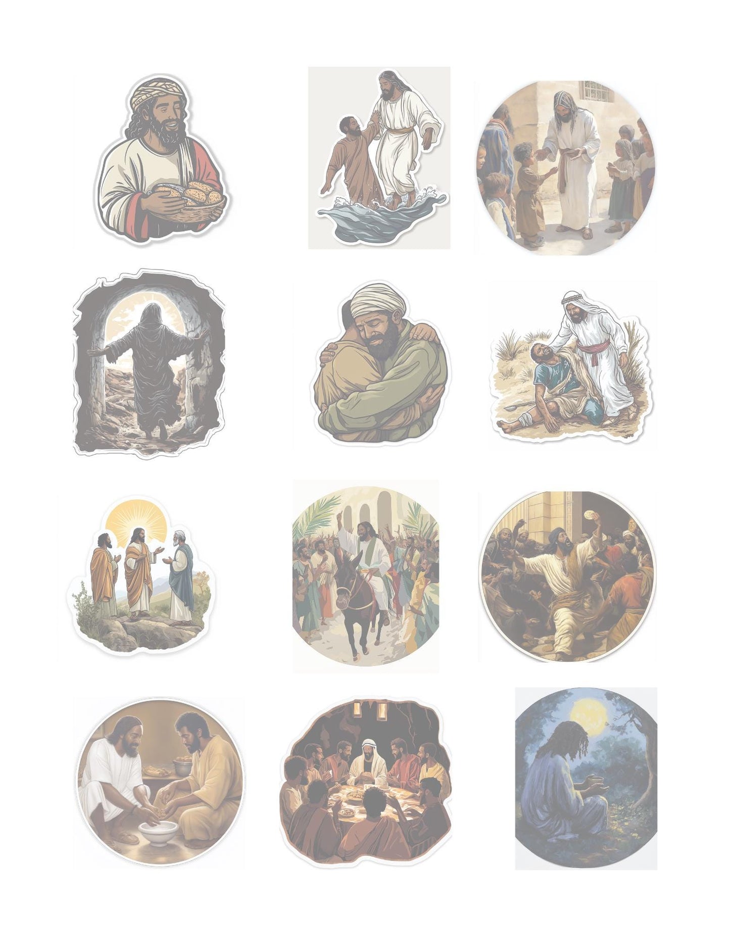 New Testament Bible Stories - Clear Scripture Stickers