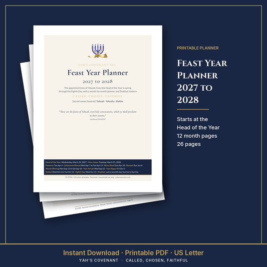 Feast Year Planner 2027 to 2028 cover mockup