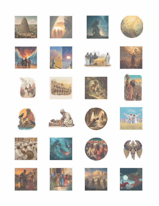 Mini Bible Stickers Old Testament Set #2 full sheet