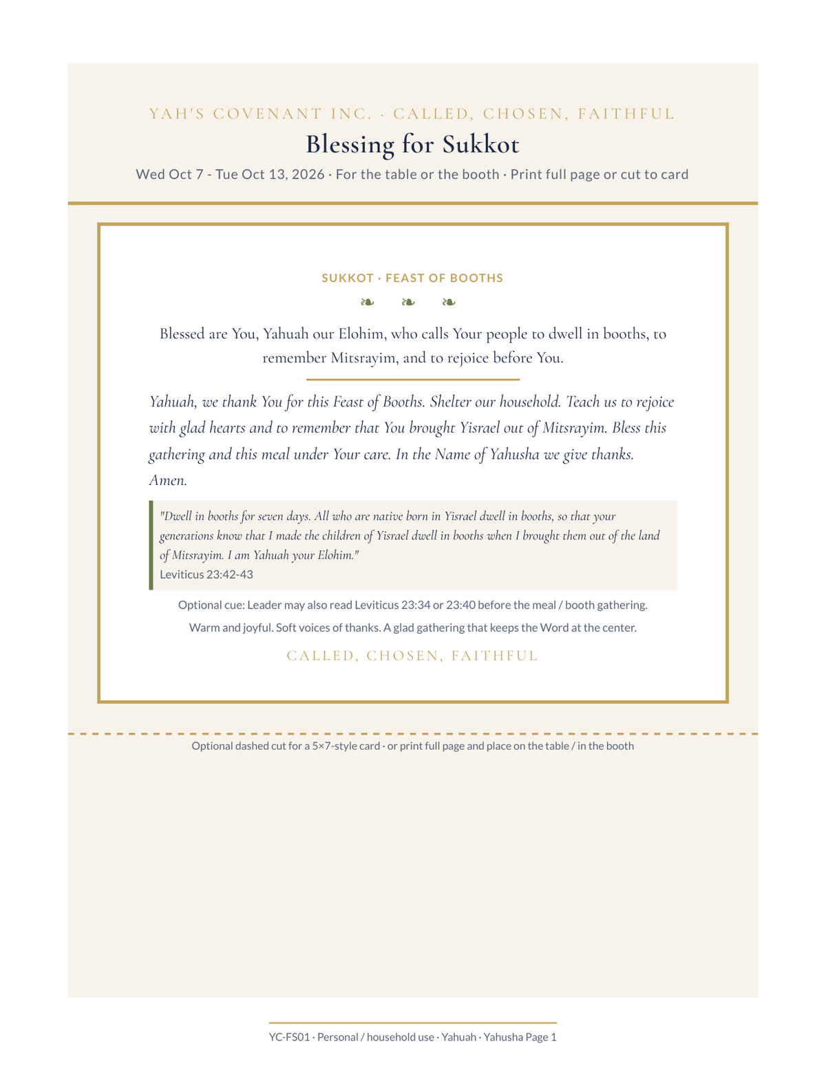 Sukkot printable household pack by Yah's Covenant, photo 2