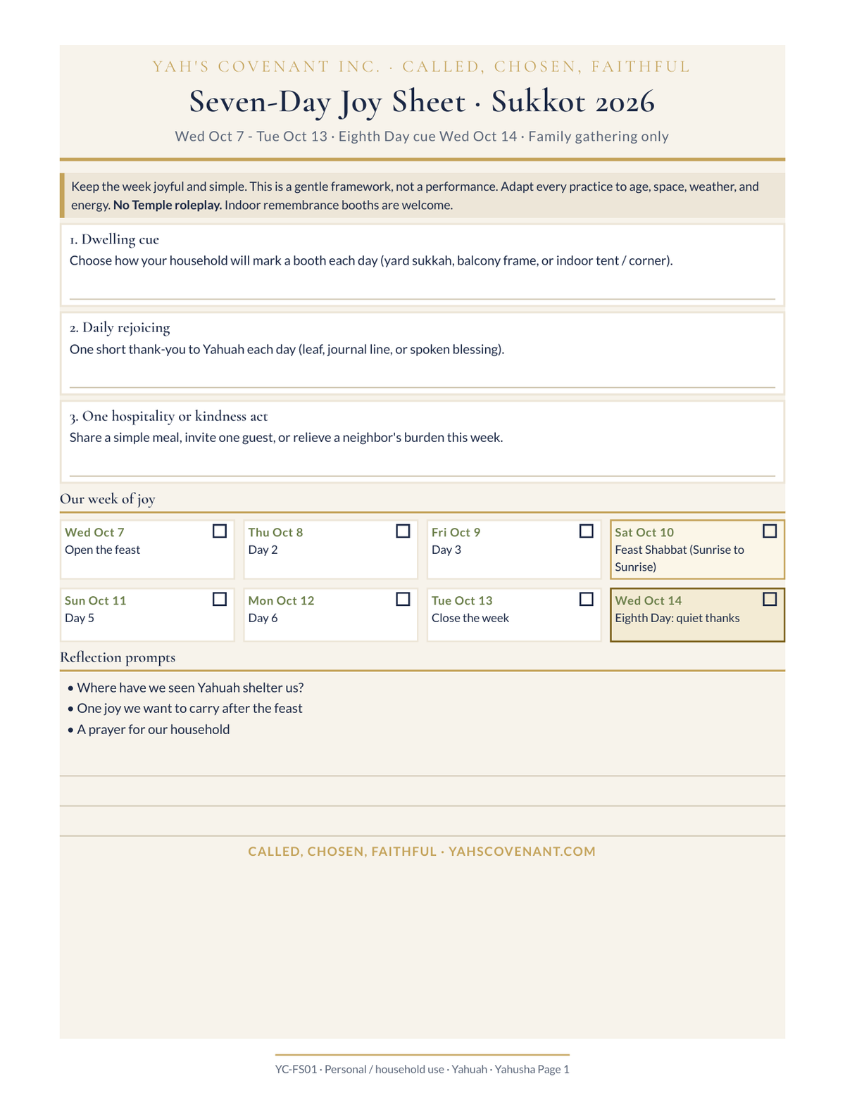 Sukkot printable household pack by Yah's Covenant, photo 3